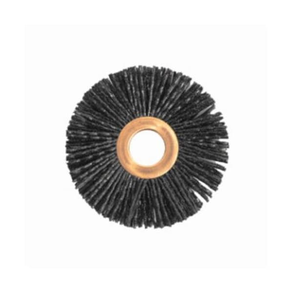 Nylox Burr-Rx Wheel Brush, Small Diameter, 3 in Brush Dia, 1/2 in Face W, 1/2 in Arbor Hole, Crimped/Round 17565 - main